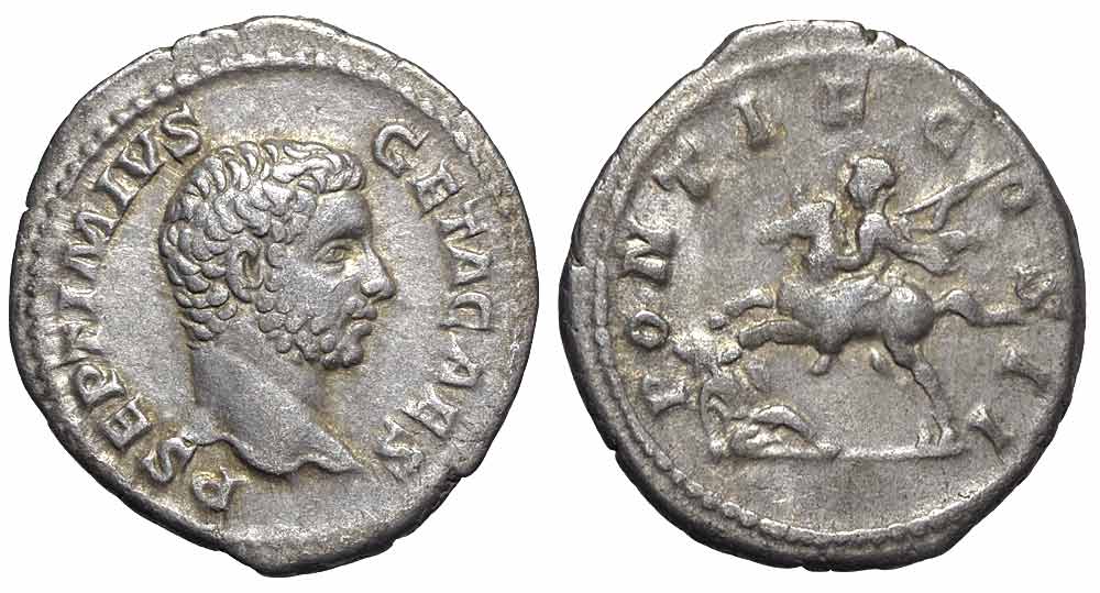 Ancient Rome Geta Denarius 