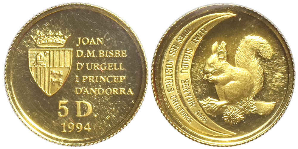 Andorra Joan Bisbe dUrgell Diners 1994 Gold 