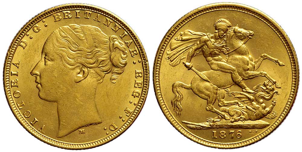 Australia Victoria Sovereign 1876 Gold 