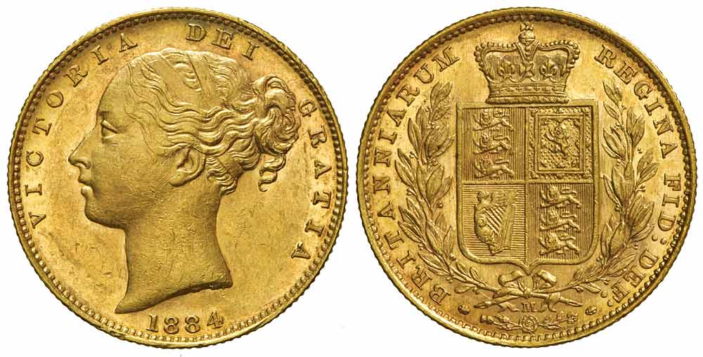 Australia Victoria Sovereign 1884 Gold 