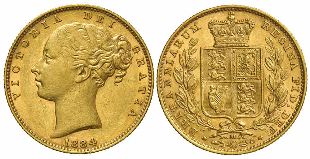 Australia Victoria Sovereign 1884 Gold 