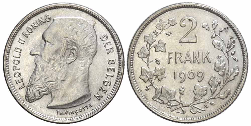 Belgium Leopold Francs 1909 