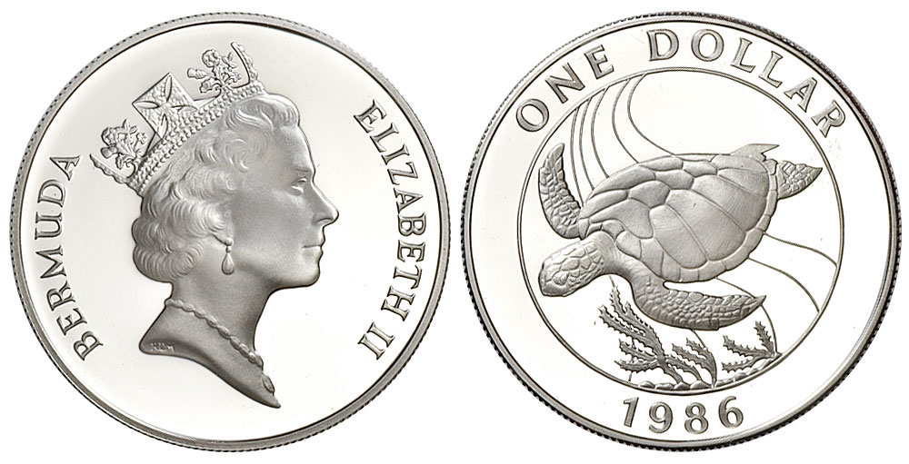 Bermuda Elizabeth Dollar 1986 