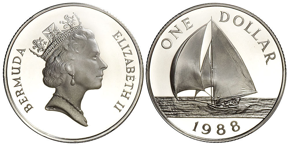 Bermuda Elizabeth Dollar 1988 