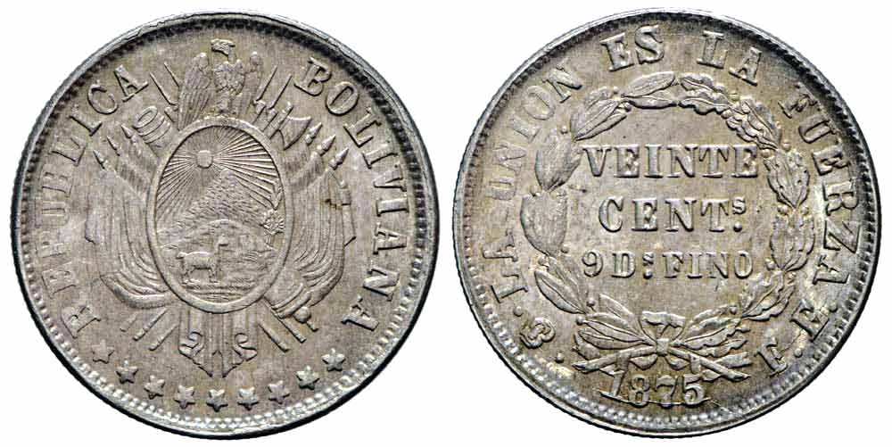 Bolivia Republic Cent 1875 