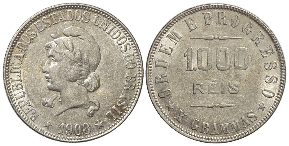 Brazil Republic Reis 1908 