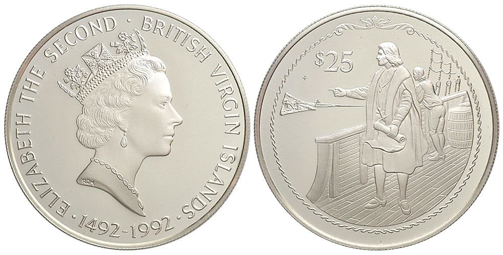British Virgin Islands Elizabeth Dollars 1992 