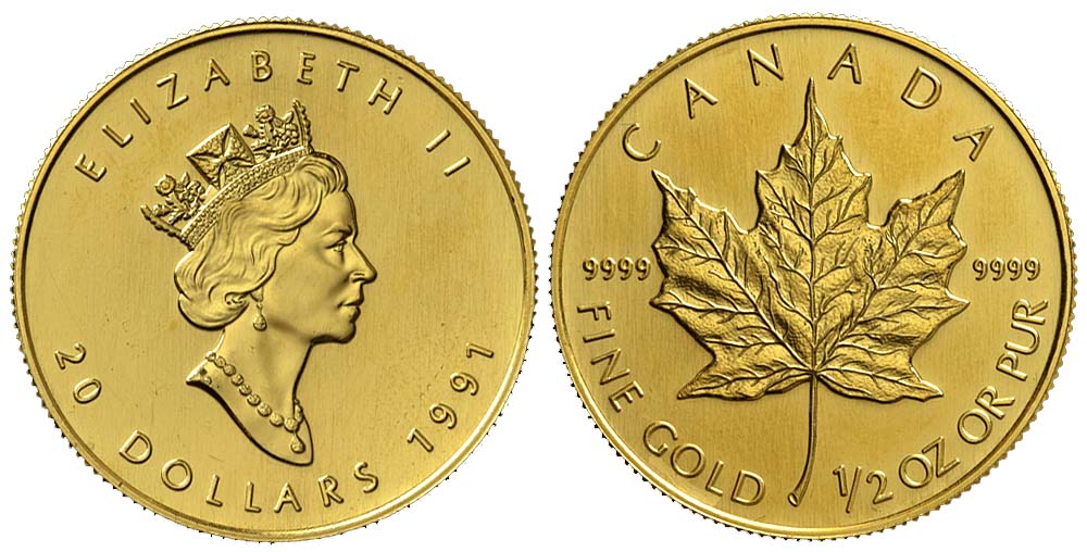 Canada Elizabeth Dollars 1991 Gold 