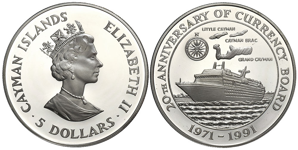 Cayman Islands Elizabeth Dollars 1991 