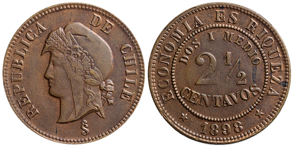 Chile Republic Cent 1898 