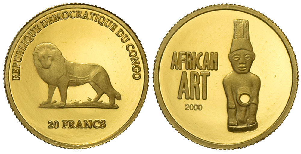 Congo Democratic Republic Francs 2000 Gold 