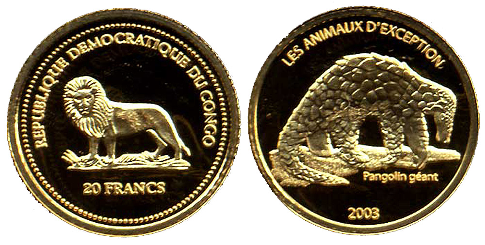 Congo Democratic Republic Francs 2003 Gold 