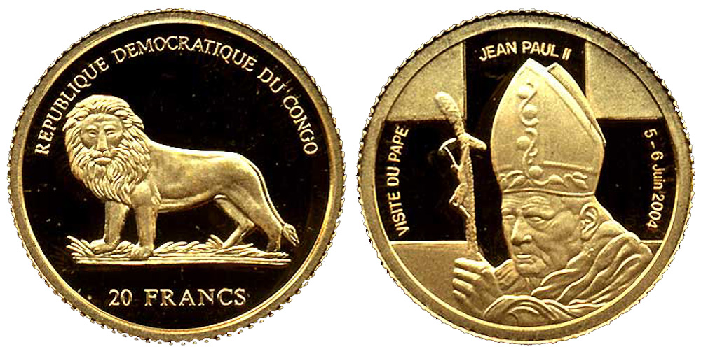 Congo Democratic Republic Francs 2004 Gold 