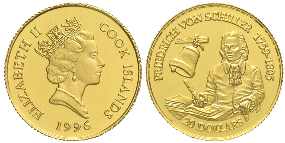 Cook Islands Elizabeth Dollars 1996 Gold 