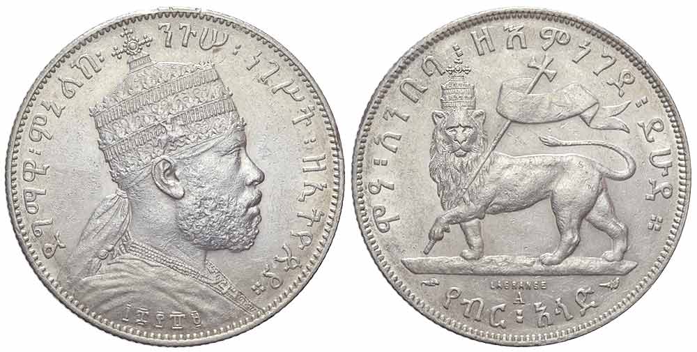 Ethiopia Menelik Birr 1889 