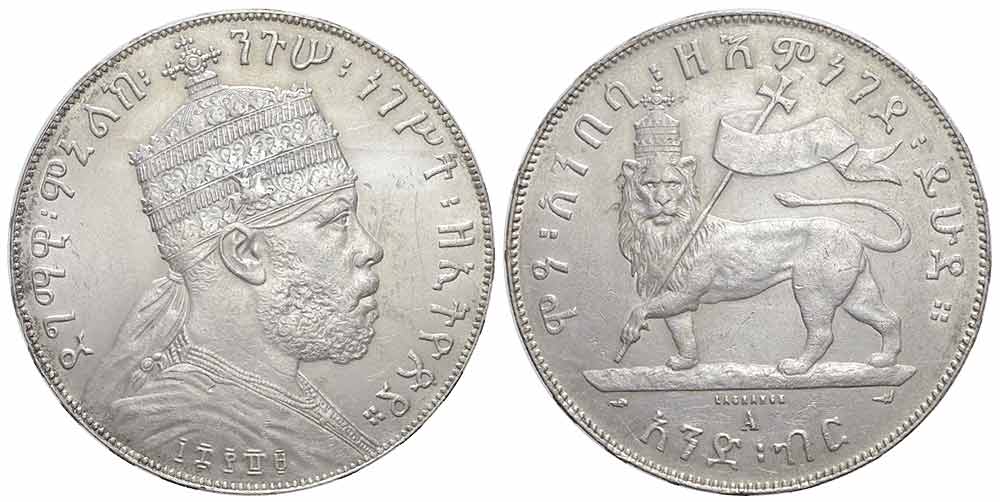 Ethiopia Menelik Birr 1889 