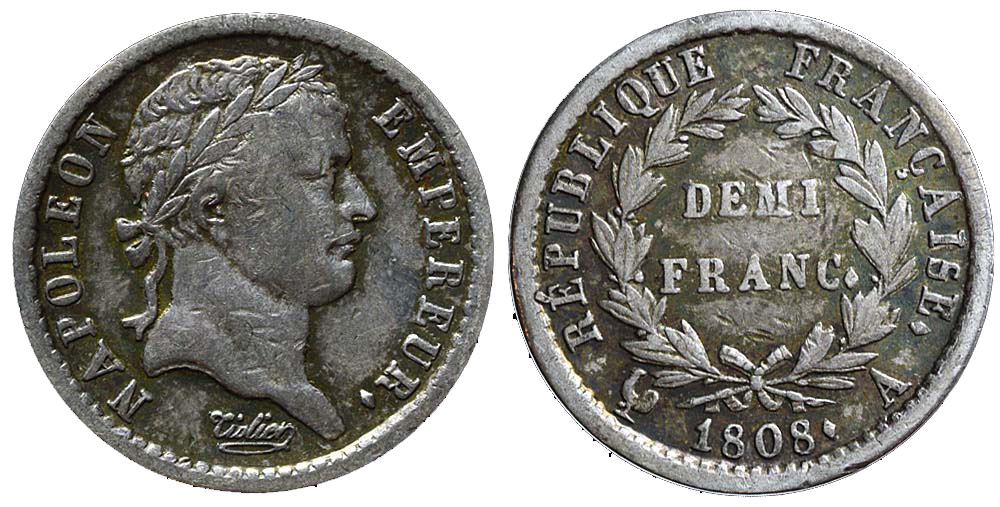 France Napoleon Emperor Franc 1808 