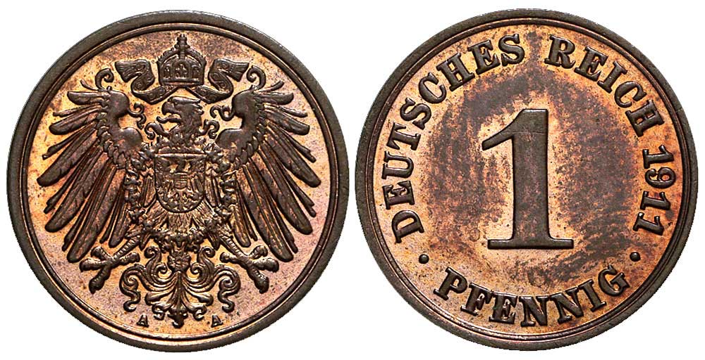 Germany Empire Pfennig 1911 