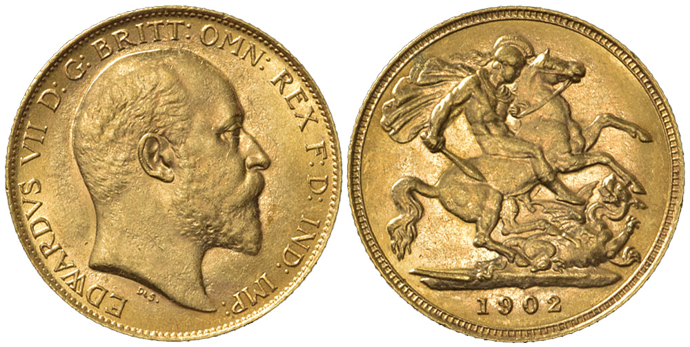 Great Britain Edward Sovereign 1902 Gold 