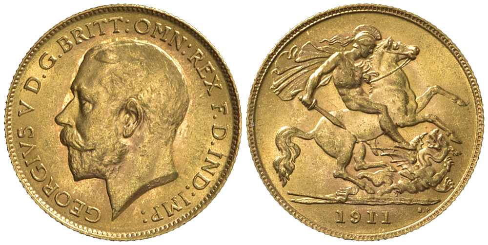 Great Britain George Sovereign 1911 Gold 