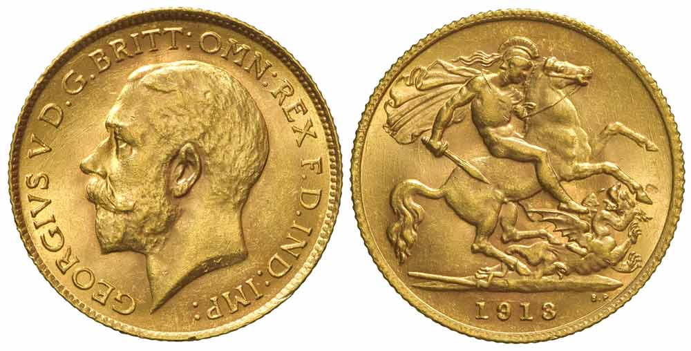 Great Britain George Sovereign 1913 Gold 