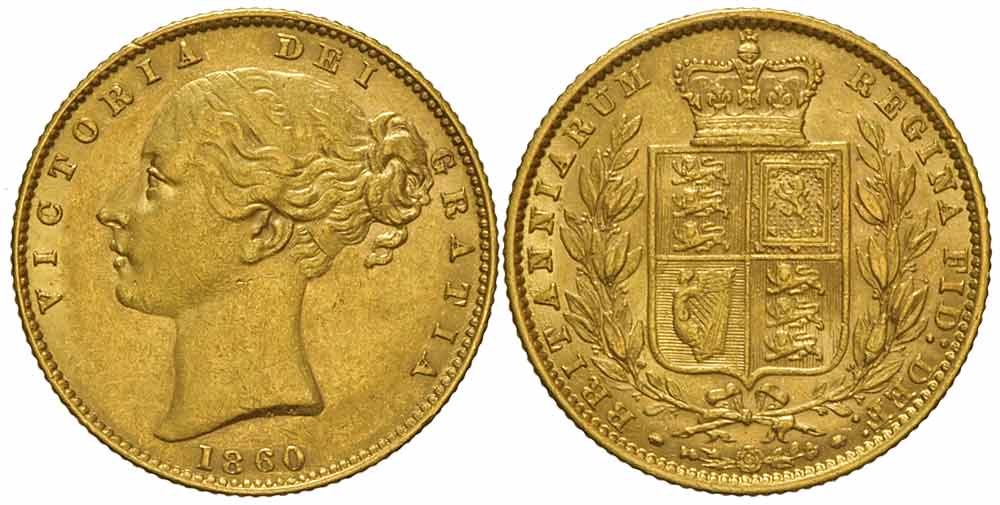 Great Britain Victoria Sovereign 1860 Gold 