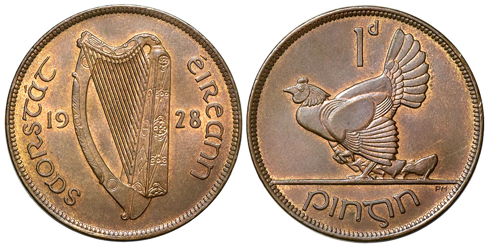 Ireland Free State Penny 1928 