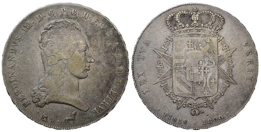 Italy Regional Mints Firenze Ferdinando Francescone 1800 