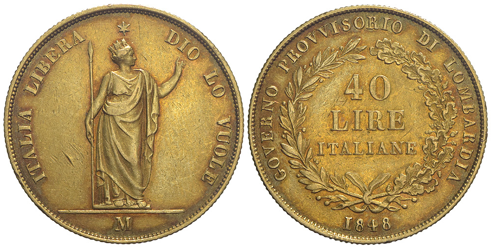 Italy Regional Mints Milano Revolutionary Provisional Government Lire 