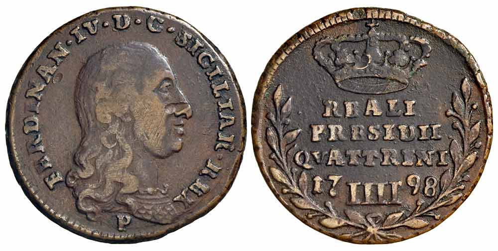 Italy Regional Mints Napoli Ferdinando Quattini 1798 