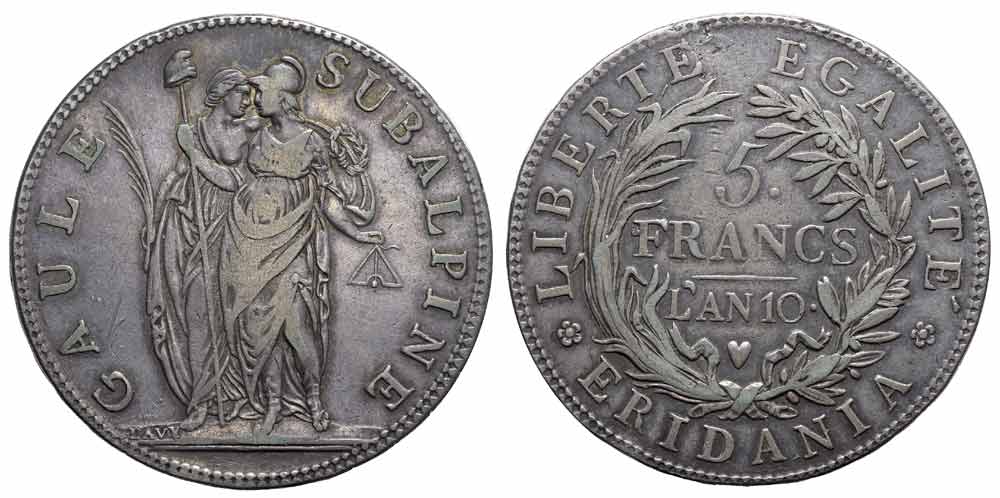 Italy Regional Mints Torino Piedmont Republic Francs 