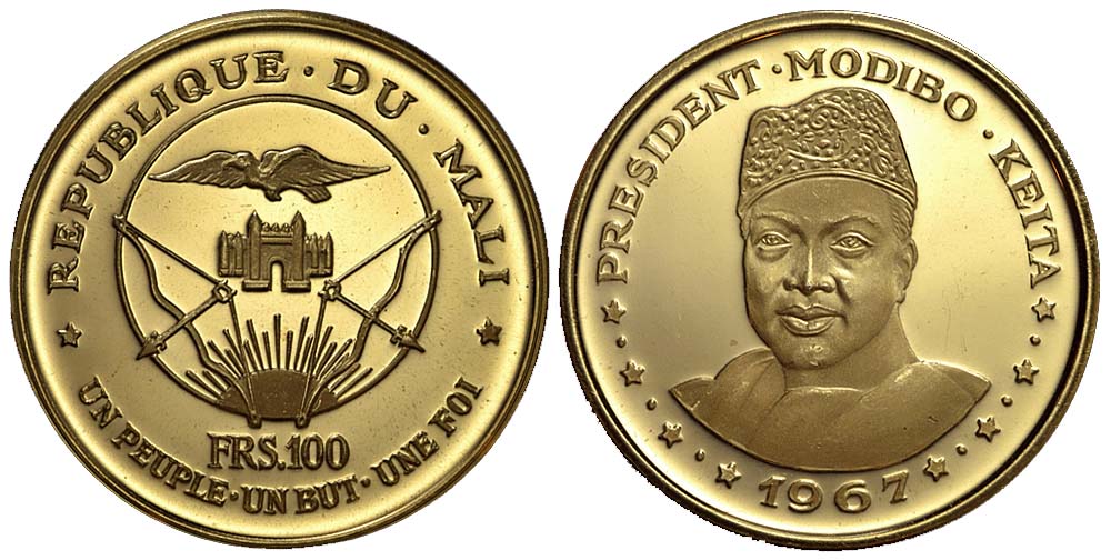 Mali Republic Francs 1967 Gold 