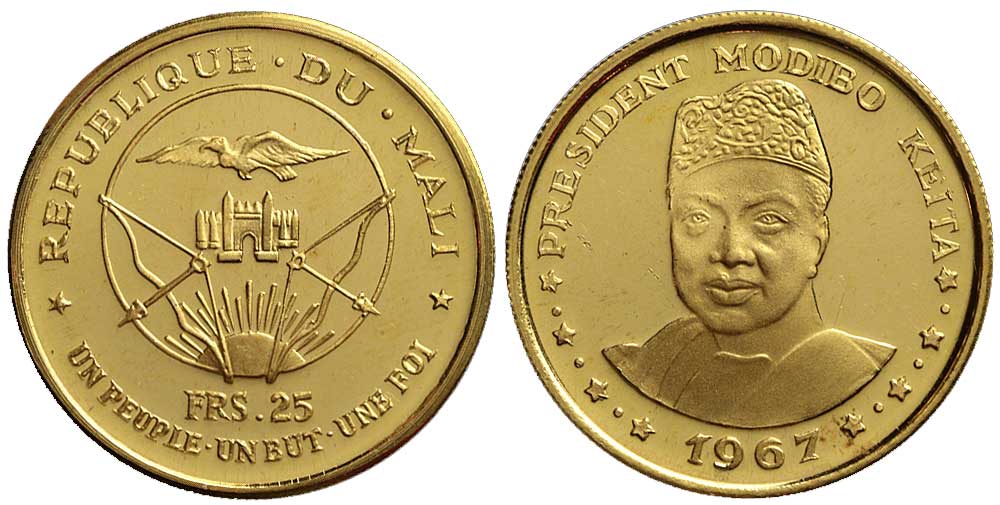 Mali Republic Francs 1967 Gold 