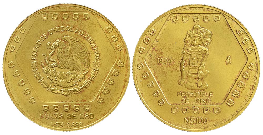 Mexico Monetary Reform Pesos 1994 Gold 