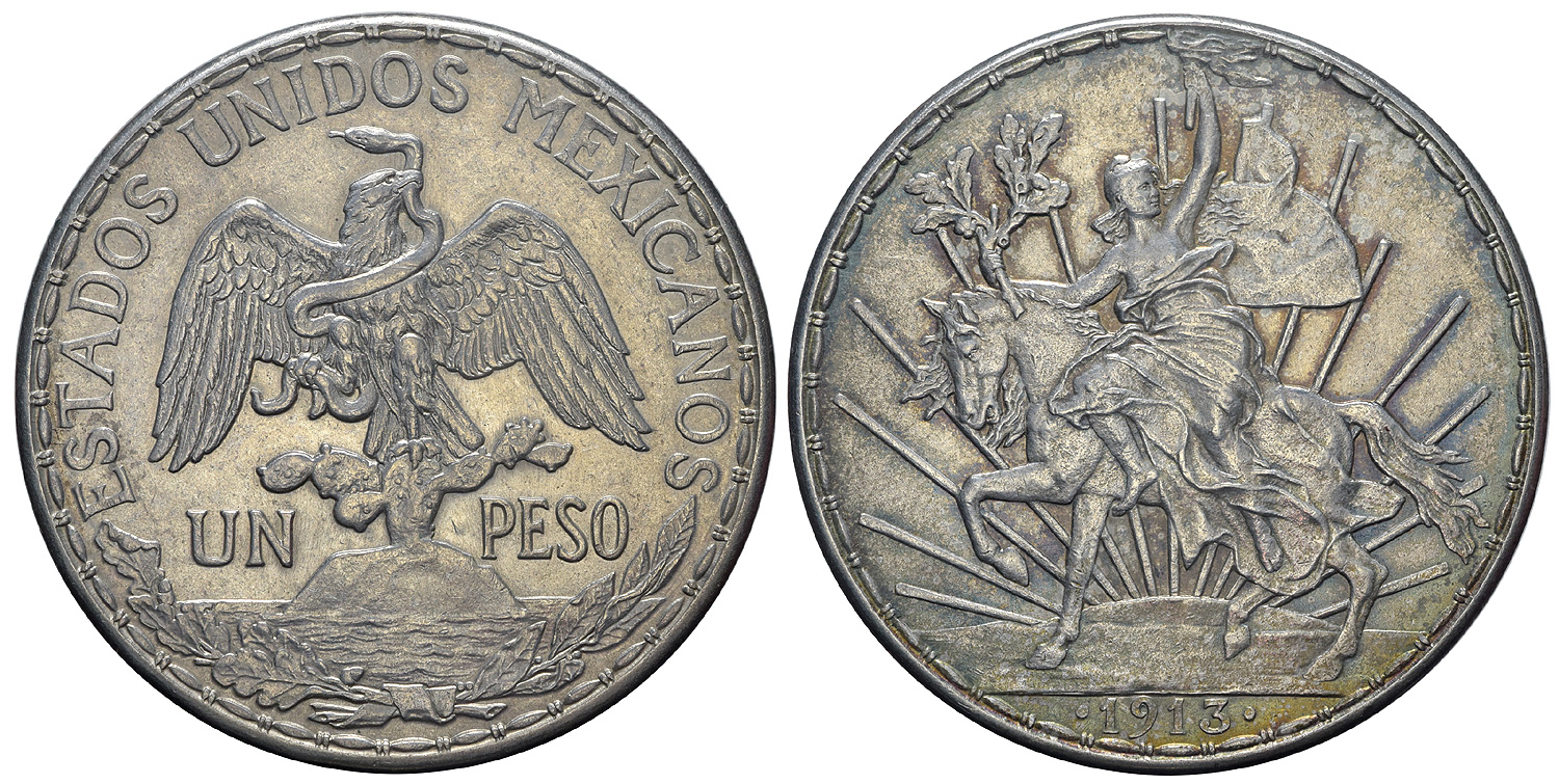 Mexico United States Peso 1913 