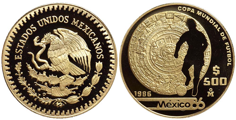 Mexico United States Pesos 1986 Gold 