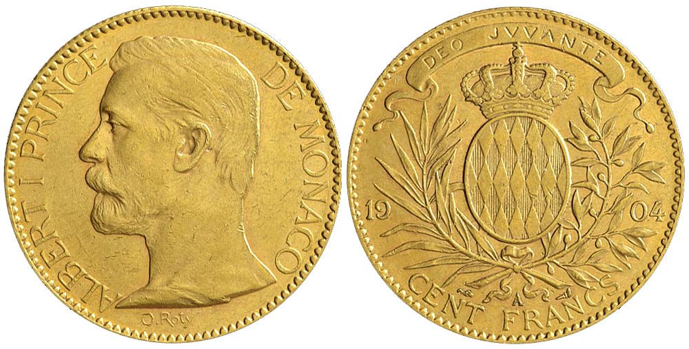 Monaco Albert Francs 1904 Gold 