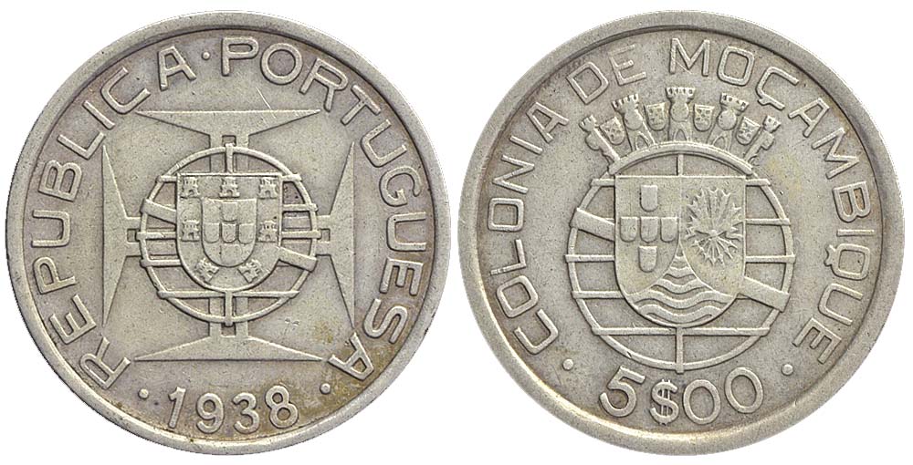Mozambique Portoguese Republic Escudos 1938 