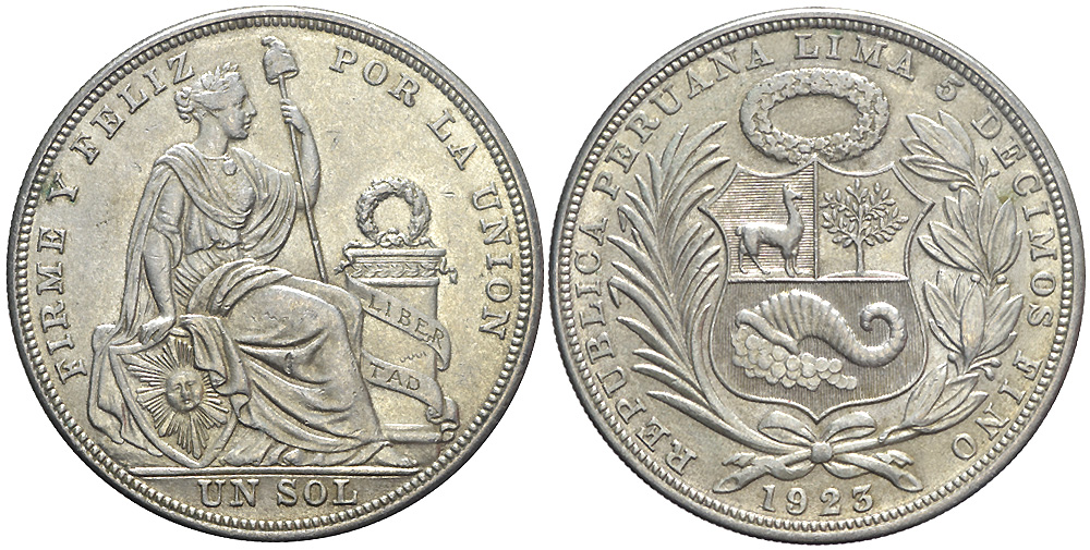 Peru Decimal Coinage 1923 