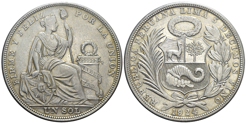 Peru Decimal Coinage 1924 