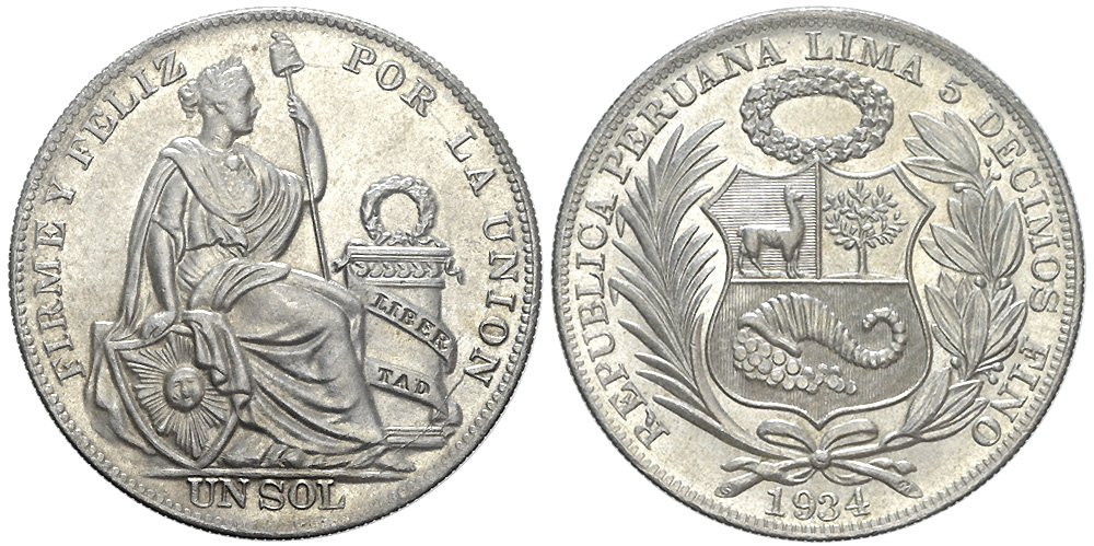 Peru Decimal Coinage 1934 