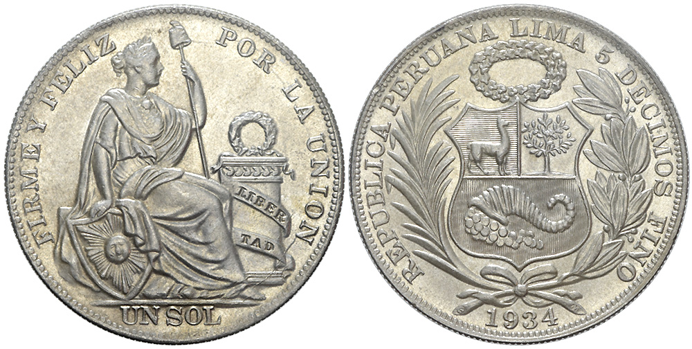 Peru Decimal Coinage 1934 