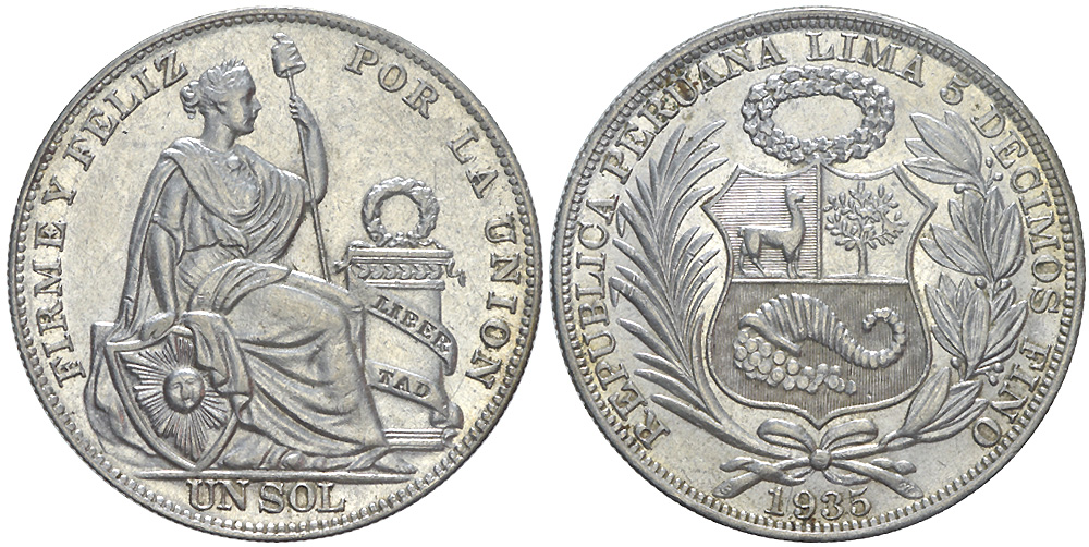 Peru Decimal Coinage 1935 