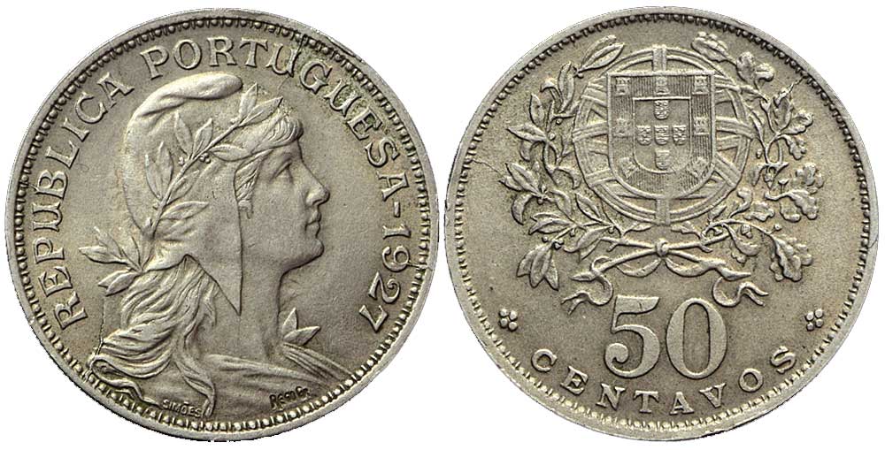 Portugal Republic Cent 1927 CuNi 