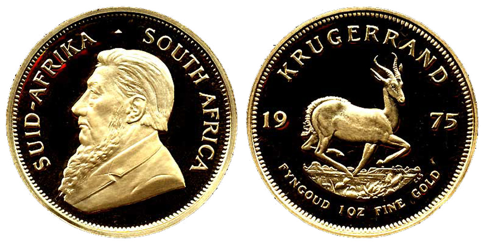South Africa Bullion Issues Krugerrand 1975 Gold 