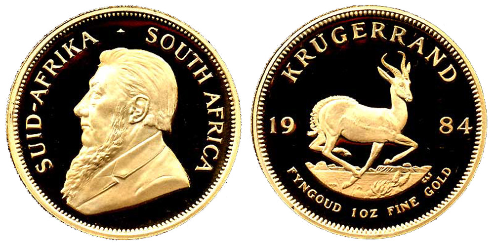 South Africa Bullion Issues Krugerrand 1984 Gold 