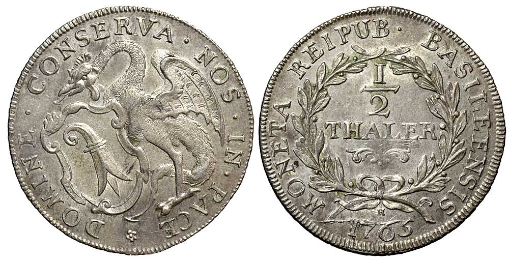 Switzerland Basel Thaler 1765 
