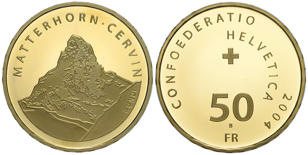 Switzerland Commemorative Coinage Francs 2004 Gold 