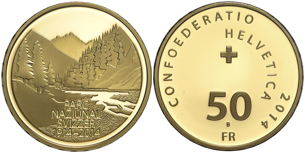 Switzerland Commemorative Coinage Francs 2014 Gold 