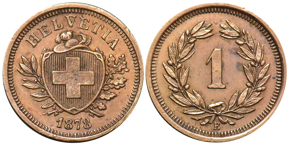 Switzerland Confoederatio Helvetica Cent 1878 